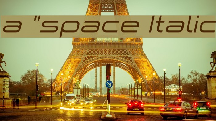 a `space Italic Font examples