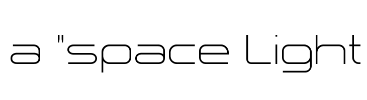 a `space Light Шрифта