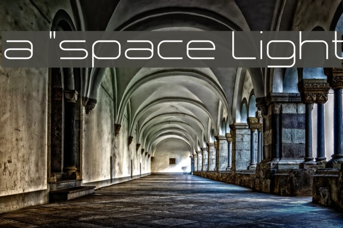 a `space Light Font examples