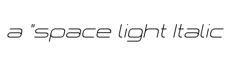 a `space light Italic Font