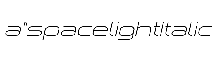 a `space light Italic Font