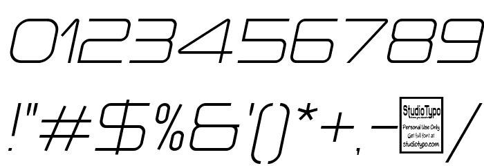 a `space light Italic Caratteri ALTRI CARATTERI