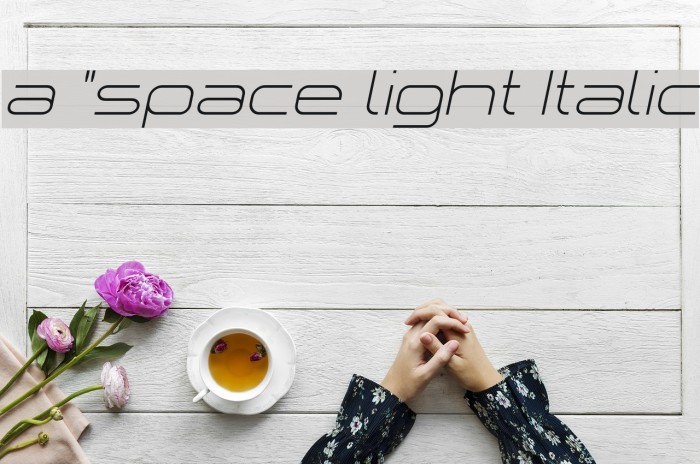 a `space light Italic Caratteri examples
