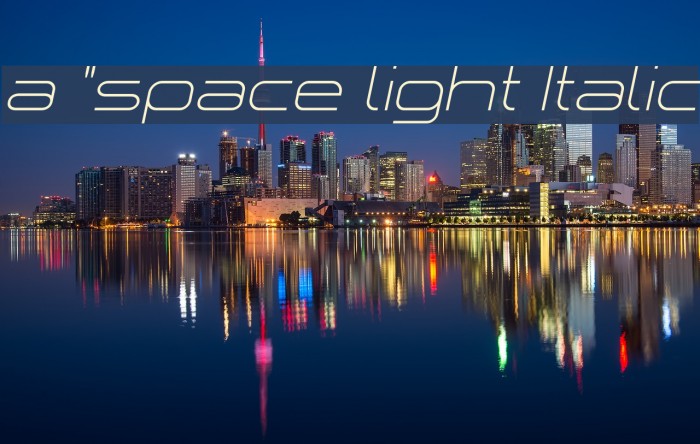 a `space light Italic Caratteri examples