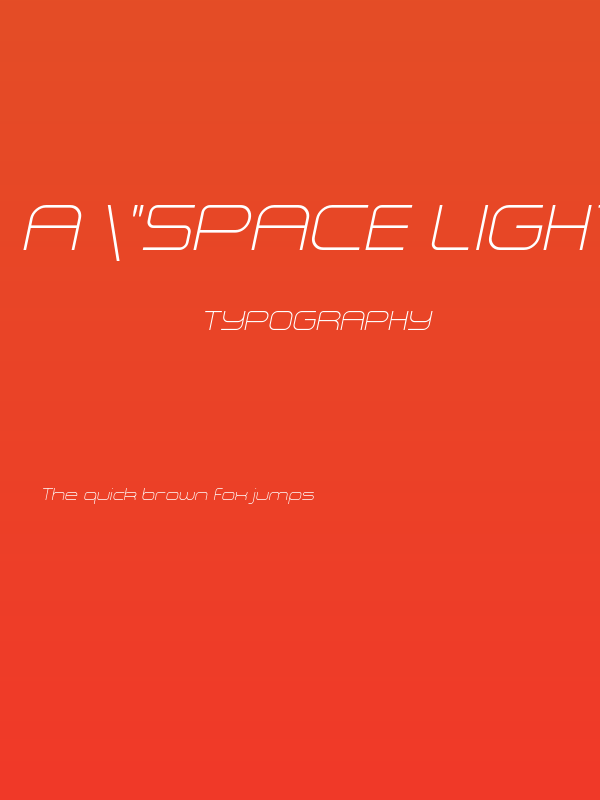 a "space light Italic Poster