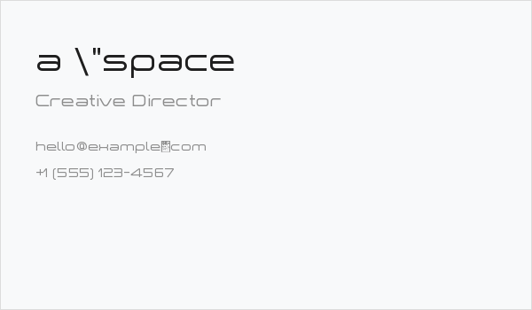 a "space Business Card