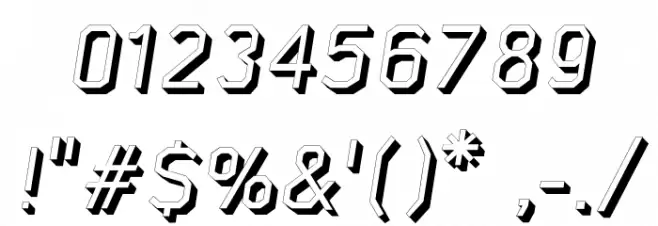 AAA-WatinBold3D-Italic Font OTHER CHARS