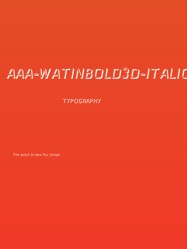 AAA-WatinBold3D-Italic Poster