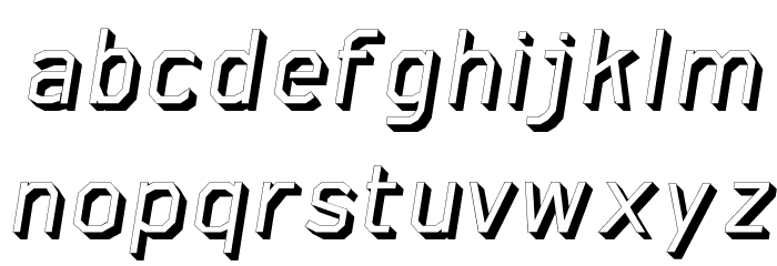 AAA-WatinBold3D-Italic Font LOWERCASE