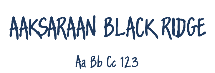 AAKSARAAN BLACK RIDGE Font Preview