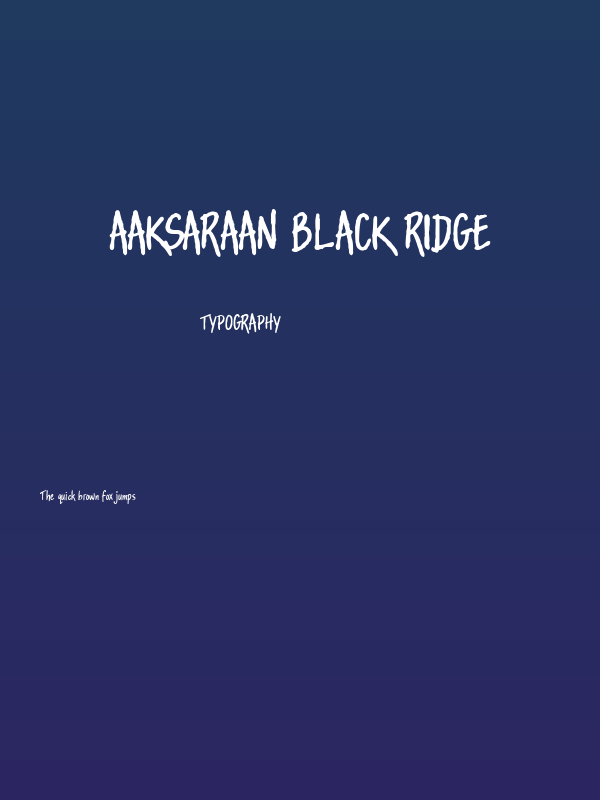 AAKSARAAN BLACK RIDGE Poster