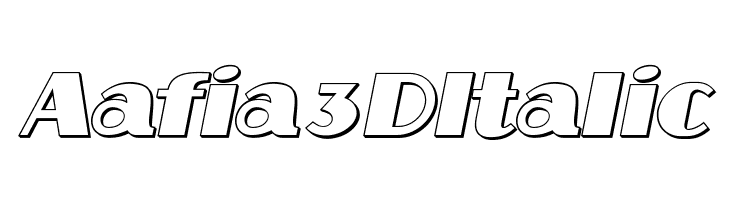 Aafia 3D Italic फ़ॉन्ट
