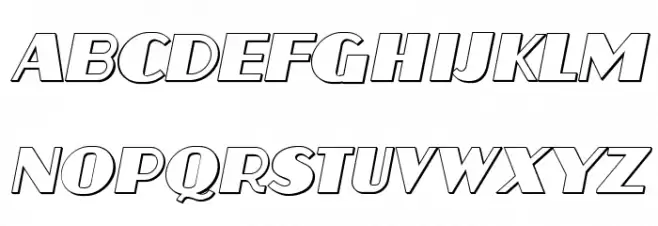 Aafia 3D Italic Caratteri MAIUSCOLE