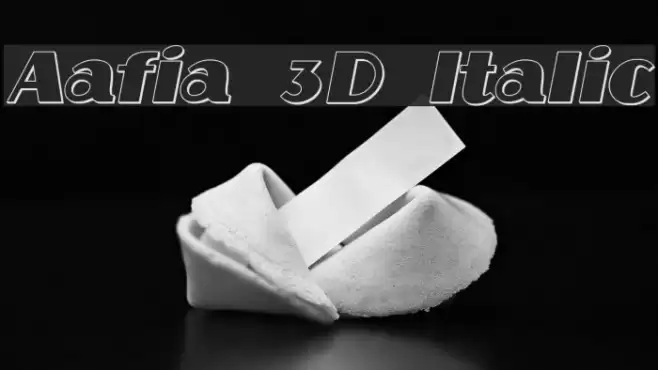 Aafia 3D Italic Polices examples