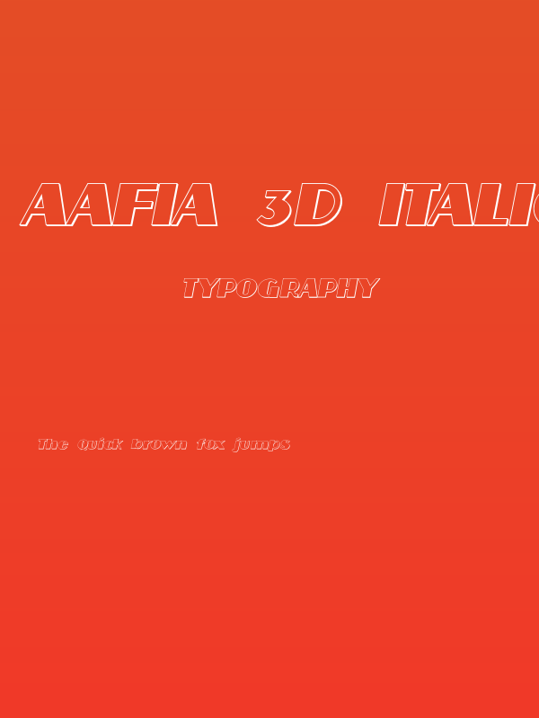 Aafia 3D Italic Poster