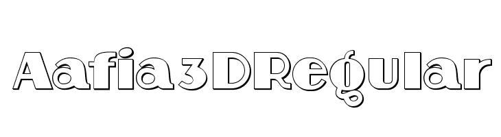 Aafia 3D Regular फ़ॉन्ट