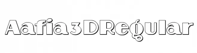 Aafia 3D Regular  font caratteri gratis
