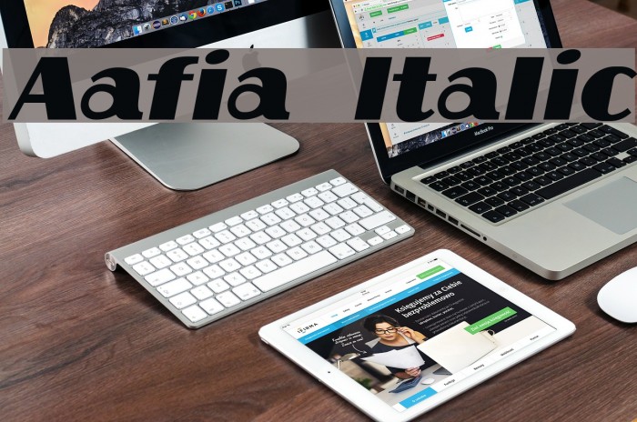 Aafia Italic Font examples