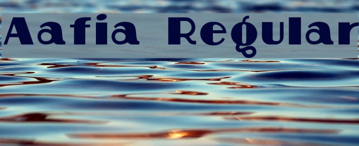 Aafia Regular Font examples