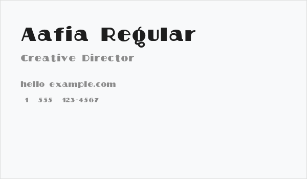 Aafia Regular Business Card