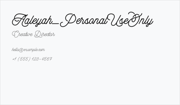 Aaleyah_PersonalUseOnly Business Card