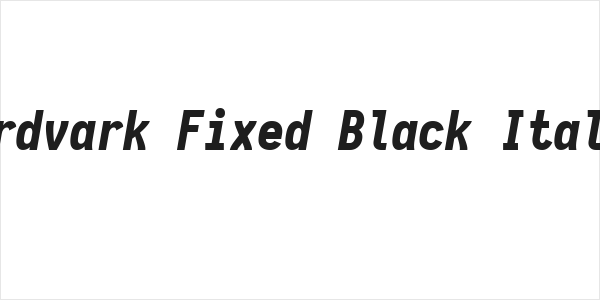 Aardvark Fixed Black Italic Logo