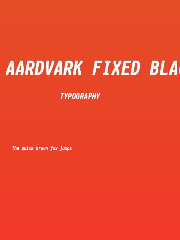 Aardvark Fixed Black Italic Poster