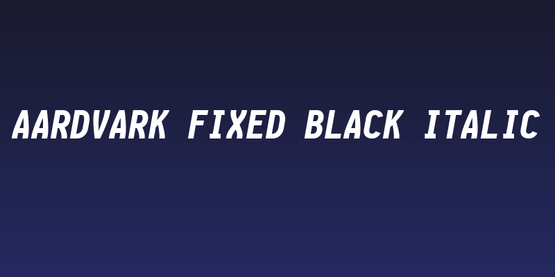 Aardvark Fixed Black Italic Social Header