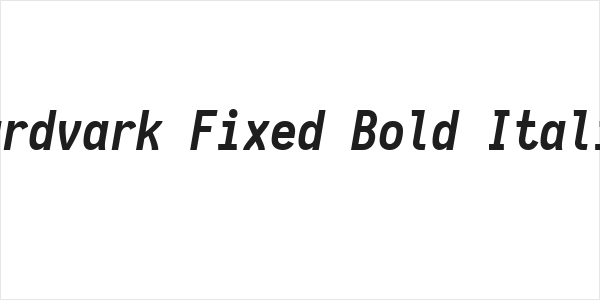 Aardvark Fixed Bold Italic Logo