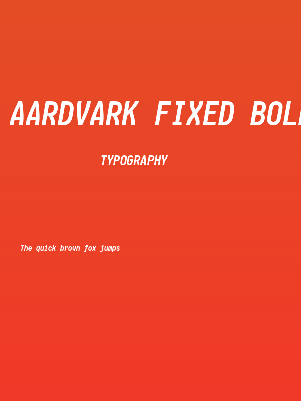 Aardvark Fixed Bold Italic Poster