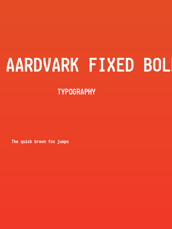 Aardvark Fixed Bold Poster