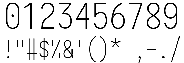 Aardvark Fixed ExtraLight Font OTHER CHARS