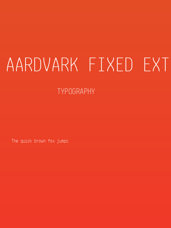 Aardvark Fixed ExtraLight Poster
