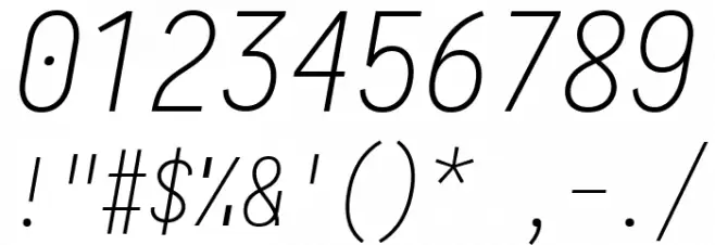 Aardvark Fixed Extralight Italic Schriftart Anderer Schreiben