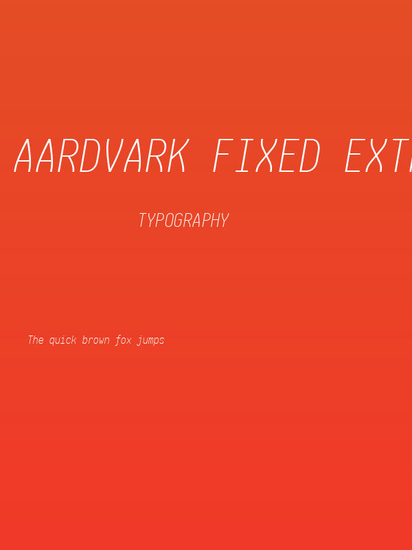 Aardvark Fixed Extralight Italic Poster