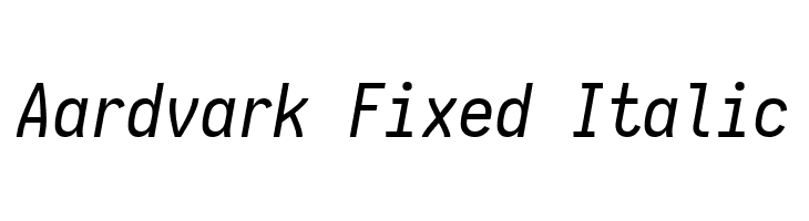 Aardvark Fixed Italic  Fuentes Gratis Descargar