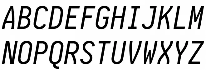 Aardvark Fixed Italic Schriftart Groß