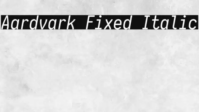 Aardvark Fixed Italic Fuentes examples