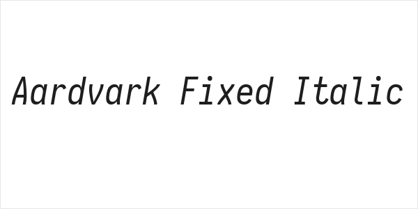 Aardvark Fixed Italic Logo