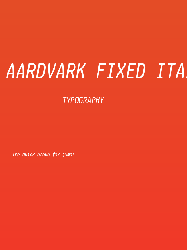 Aardvark Fixed Italic Poster