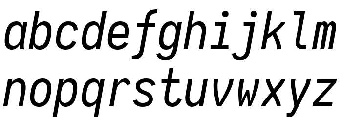Aardvark Fixed Italic Font LOWERCASE