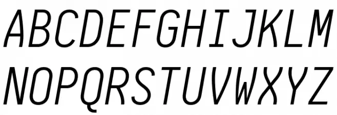 Aardvark Fixed Light Italic फ़ॉन्ट अपरकेस
