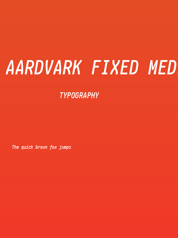Aardvark Fixed Medium Italic Poster