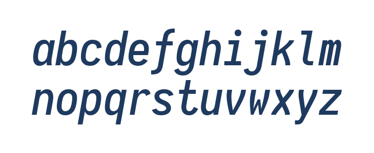 Aardvark Fixed Medium Italic Lowercase