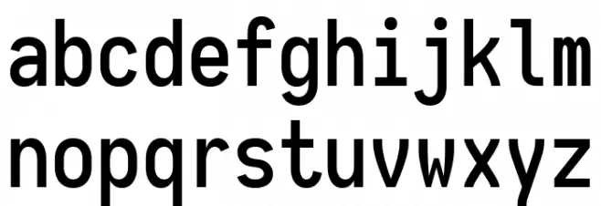 Aardvark Fixed Medium Schriftart Kleinbuchstaben