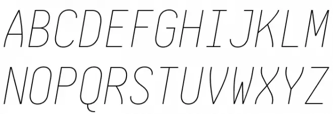 Aardvark Fixed Thin Italic 字体 大写