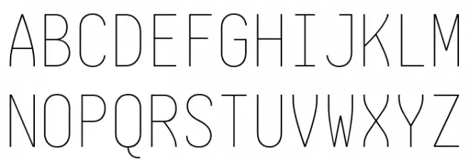 Aardvark Fixed Thin Font Litere mari