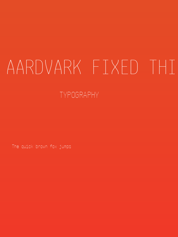 Aardvark Fixed Thin Poster