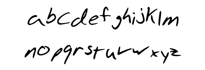 Aaron's Hand Font LOWERCASE