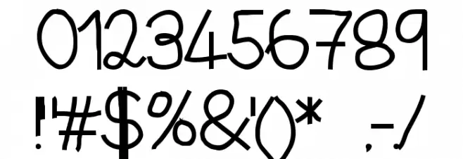 Aaron's Handwriting Bold Font OTHER CHARS